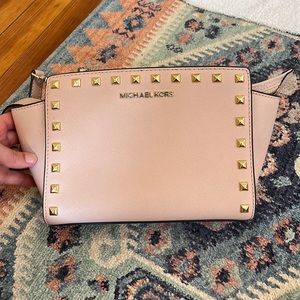 Michael Kors light pink bag with gold studs!